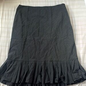 Ann Taylor Loft Black & White Pinstripe Pencil Skirt with Ruffle, Women's Size 8